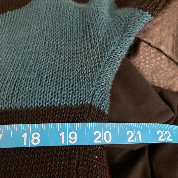 Theory Sweater Womens Sz S Blue Black Striped Linen Short Sleeved Lightweight - Picture 7 of 8